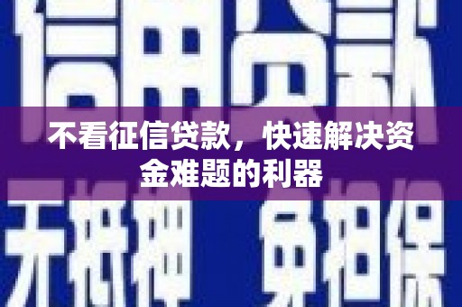 甘洛不看征信贷款，快速解决资金难题的利器