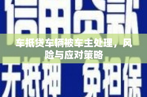 琼结车抵贷车辆被车主处理，风险与应对策略