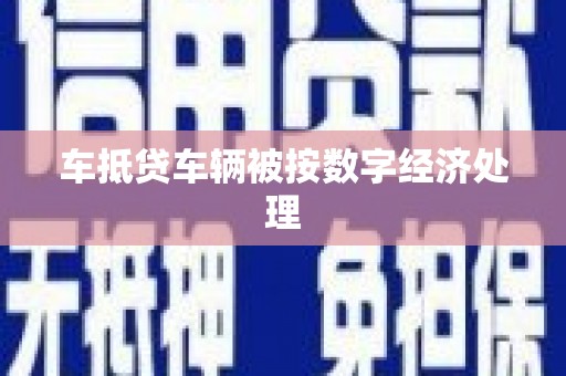 美兰车抵贷车辆被按数字经济处理