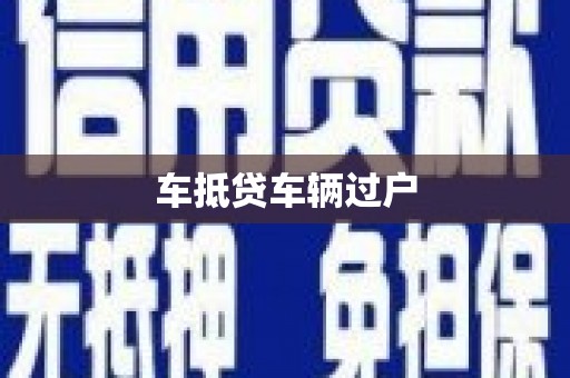 贞丰车抵贷车辆过户