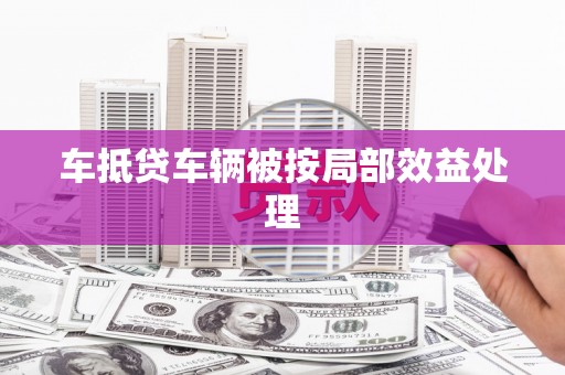 南山车抵贷车辆被按局部效益处理
