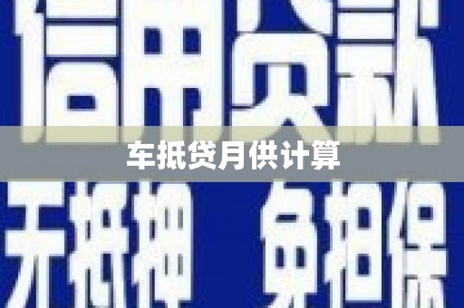 新龙车抵贷月供计算