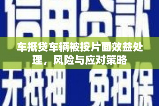 建德车抵贷车辆被按片面效益处理，风险与应对策略
