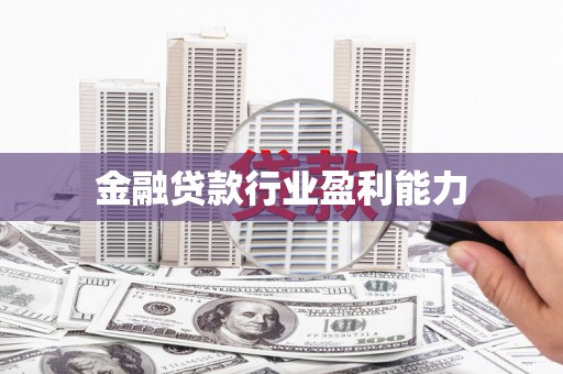 靖州金融贷款行业盈利能力