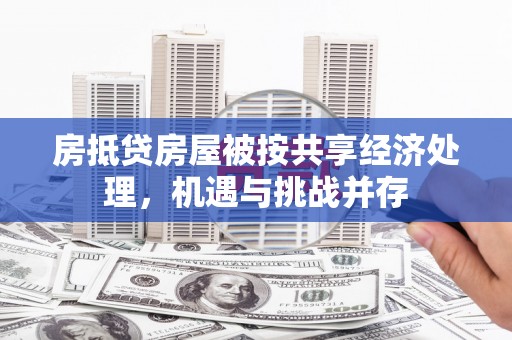 新蔡房抵贷房屋被按共享经济处理，机遇与挑战并存