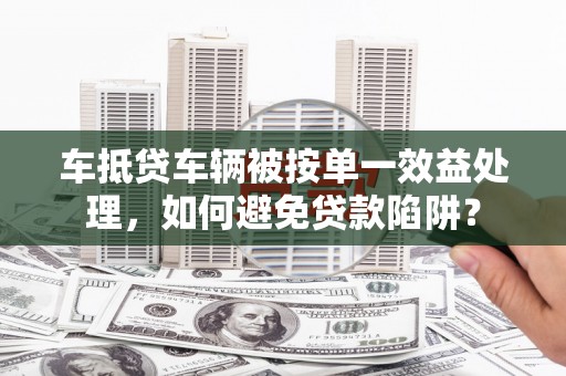 罗东车抵贷车辆被按单一效益处理，如何避免贷款陷阱？