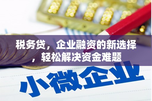 会昌税务贷，企业融资的新选择，轻松解决资金难题