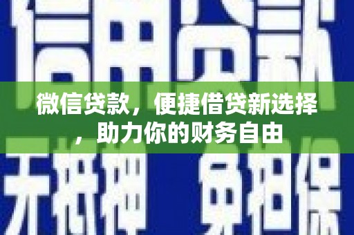 武城微信贷款，便捷借贷新选择，助力你的财务自由