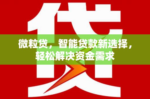 闵行微粒贷，智能贷款新选择，轻松解决资金需求