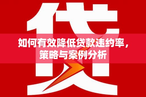 三穗如何有效降低贷款违约率，策略与案例分析