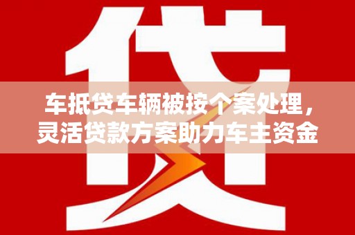 沽源车抵贷车辆被按个案处理，灵活贷款方案助力车主资金周转