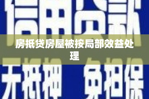 珠晖房抵贷房屋被按局部效益处理