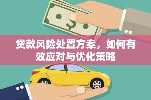 黔江贷款风险处置方案，如何有效应对与优化策略