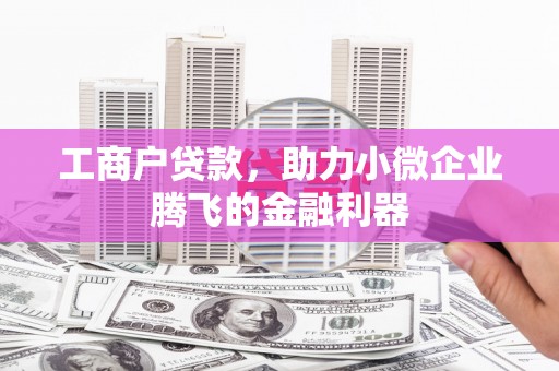 马关工商户贷款，助力小微企业腾飞的金融利器