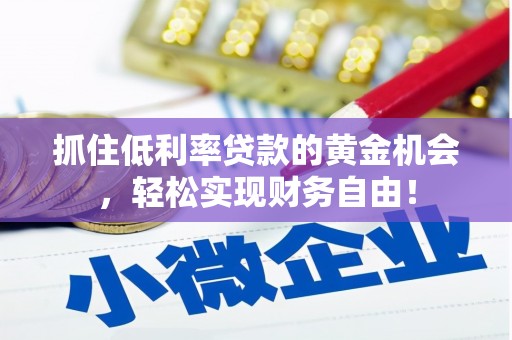 南安抓住低利率贷款的黄金机会，轻松实现财务自由！
