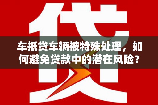 天峻车抵贷车辆被特殊处理，如何避免贷款中的潜在风险？