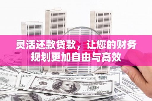 天镇灵活还款贷款，让您的财务规划更加自由与高效