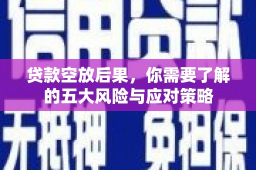 唐县贷款空放后果，你需要了解的五大风险与应对策略