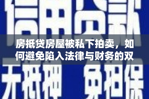 中沙房抵贷房屋被私下拍卖，如何避免陷入法律与财务的双重困境？