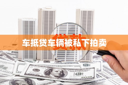 新疆车抵贷车辆被私下拍卖