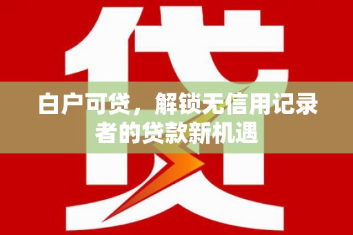 吐鲁番白户可贷，解锁无信用记录者的贷款新机遇