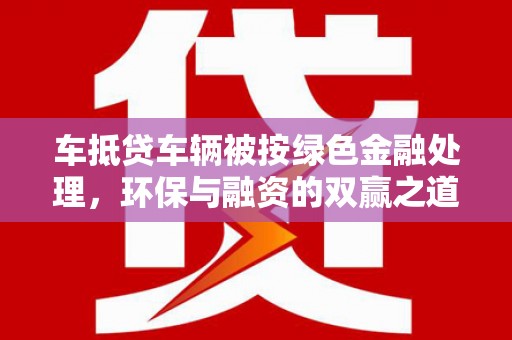 巧家车抵贷车辆被按绿色金融处理，环保与融资的双赢之道