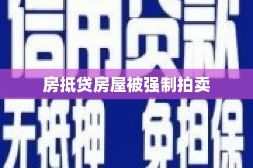 汉台房抵贷房屋被强制拍卖