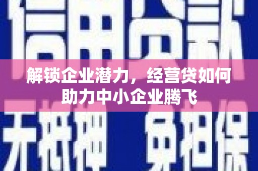 郑州解锁企业潜力，经营贷如何助力中小企业腾飞