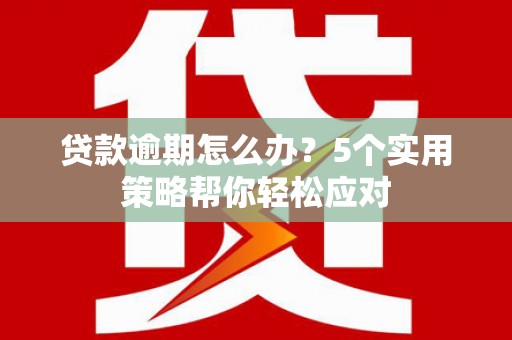 海淀贷款逾期怎么办？5个实用策略帮你轻松应对
