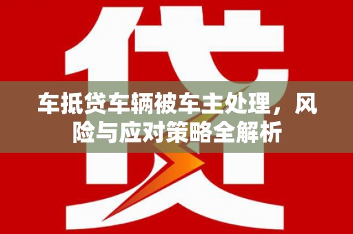 海淀车抵贷车辆被车主处理，风险与应对策略全解析