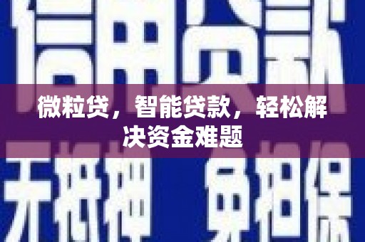 仲巴微粒贷，智能贷款，轻松解决资金难题