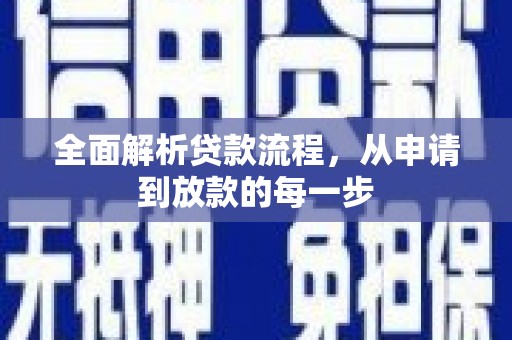 贞丰全面解析贷款流程，从申请到放款的每一步