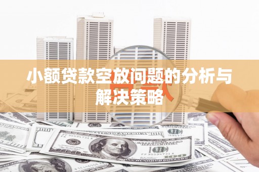 扎鲁特旗小额贷款空放问题的分析与解决策略